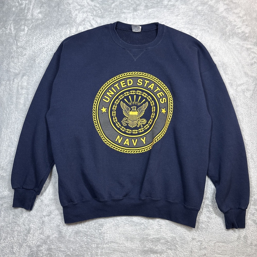Vintage Soffe United States Navy Sweatshirt Men XXL Blue‎ Double Sided